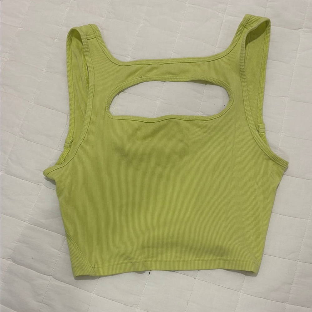 Lululemon Athletica Lime Green Sleeveless Crop Tank Top